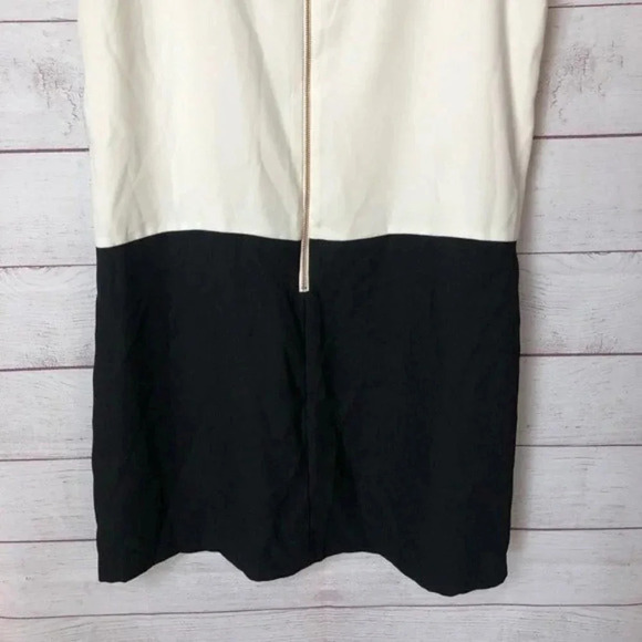 Banana Republic Black & White Colorblock Crepe Sleeveless Shift Dress 8 - Picture 7 of 7